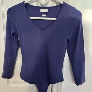 Aritzia Purple V-Neck Bodysuit